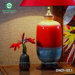 Đèn ngủ để bàn gốm sứ cao cấp hỏa biến Hồng Thạch 3 Đèn ngủ để bàn gốm sứ cao cấp hỏa biến Hồng Thạch