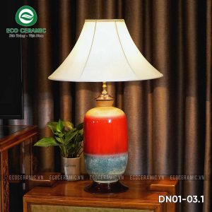 Đèn ngủ để bàn gốm sứ cao cấp hỏa biến Hồng Thạch 2 Đèn ngủ để bàn gốm sứ cao cấp hỏa biến Hồng Thạch
