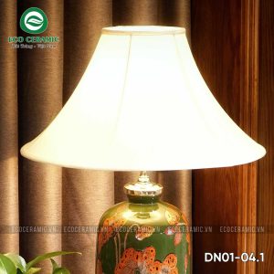 Đèn ngủ để bàn gốm sứ cao cấp Sen Thu 2 Đèn ngủ để bàn gốm sứ cao cấp Sen thu Lục Lam
