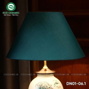 Đèn ngủ để bàn gốm sứ cao cấp Bồ Công Anh trắng 4 Đèn ngủ để bàn gốm sứ Bồ Công Anh trắng