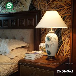 Đèn ngủ để bàn gốm sứ cao cấp Bồ Công Anh trắng 6 Đèn ngủ để bàn gốm sứ Bồ Công Anh trắng
