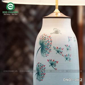 Đèn ngủ để bàn gốm sứ Bồ Công Anh dáng cao 3 Đèn ngủ để bàn gốm sứ Bồ Công Anh dáng cao