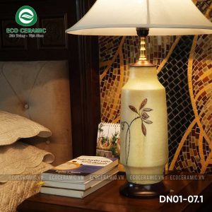 Đèn ngủ để bàn gốm sứ cao cấp Diên Liên Hoàng Thổ