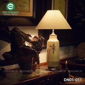 Đèn ngủ để bàn gốm sứ cao cấp Diên Liên Hoàng Thổ