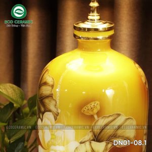 Đèn ngủ để bàn gốm sứ cao cấp Diệp Liên Hoàng Bào 4 Đèn ngủ để bàn gốm sứ cao cấp Vườn Hồng Hoàng Gia