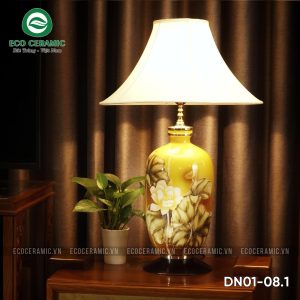 Đèn ngủ để bàn gốm sứ cao cấp Diệp Liên Hoàng Bào 1 Đèn ngủ để bàn gốm sứ cao cấp Vườn Hồng Hoàng Gia