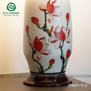 Đèn ngủ để bàn gốm sứ cao cấp Hồng Liên Thanh Tịnh dáng cao 4 Đèn ngủ để bàn gốm sứ cao cấp hồng liên thanh tịnh dáng cao
