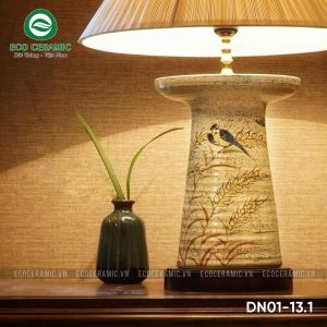 Đèn ngủ để bàn gốm sứ cao cấp Tịnh Điểu