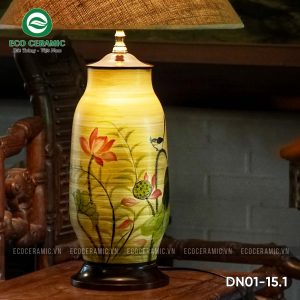 Đèn ngủ để bàn gốm sứ Hồng Liên Hoàng Thổ 4 Đèn ngủ để bàn gốm sứ Hồng Liên Hoàng Thổ