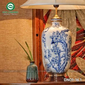 Đèn ngủ để bàn gốm sứ cao cấp Đào Hoa Phú Quý 1 Đèn ngủ để bàn gốm sứ cao cấp Đào Hoa Phú Quý