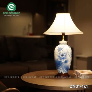 Đèn ngủ để bàn gốm sứ cao cấp Lục Liên thanh tịnh