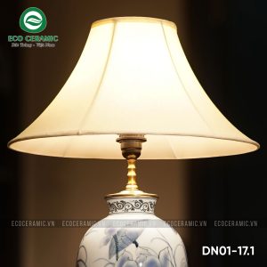 Đèn ngủ để bàn gốm sứ cao cấp Lục Liên thanh tịnh
