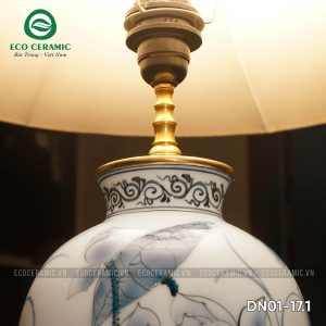 Đèn ngủ để bàn gốm sứ cao cấp Lục Liên thanh tịnh