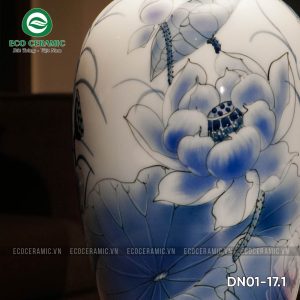 Đèn ngủ để bàn gốm sứ cao cấp Lục Liên thanh tịnh