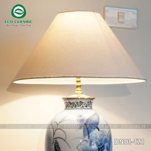 Đèn ngủ để bàn gốm sứ cao cấp Lục Liên thanh tịnh