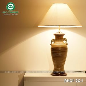 Đèn ngủ để bàn gốm sứ cao cấp Cổ bình Hoàng Thổ 1 Đèn ngủ để bàn gốm sứ cao cấp Cổ bình Hoàng Thổ