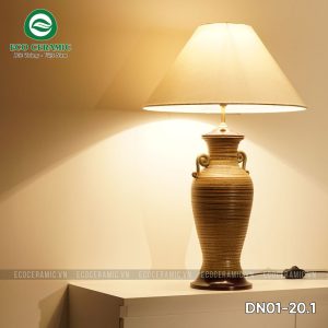 Đèn ngủ để bàn gốm sứ cao cấp Cổ bình Hoàng Thổ 2 Đèn ngủ để bàn gốm sứ cao cấp Cổ bình Hoàng Thổ