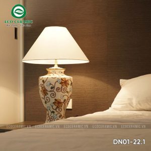 Đèn ngủ để bàn gốm sứ cao cấp Hoa dây 2 Đèn ngủ để bàn gốm sứ cao cấp Hoa dây