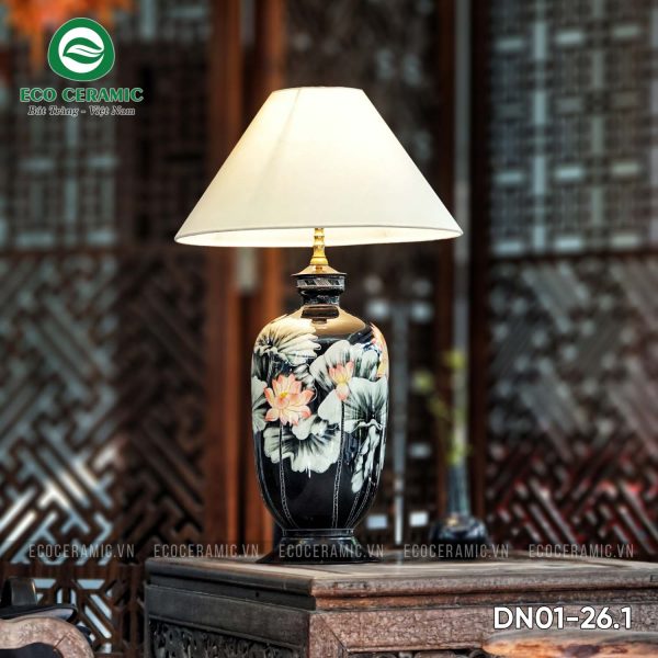  đèn ngủ gốm sứ họa tiết hoa Sen