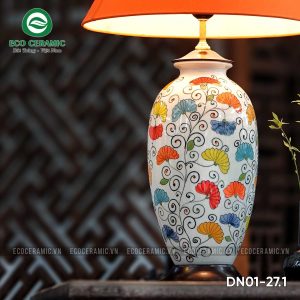 Đèn ngủ để bàn gốm sứ cao cấp Sắc màu tuổi thơ