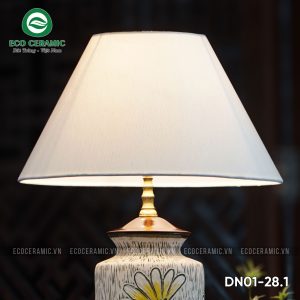 Đèn ngủ để bàn gốm sứ cao cấp Cúc Họa 4 Đèn ngủ để bàn gốm sứ cao cấp Cúc Họa