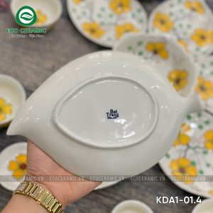 Bộ bát đĩa hoa mặt trời Hoa Mai Vàng 6 cánh lá xoài 7 bo bat dia hoa mat troi hoa mai vang 6 canh la xoai 5 KDA1 01.4