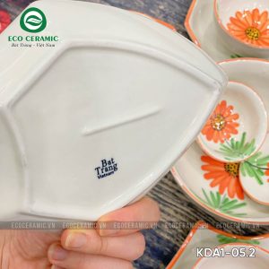 Bộ bát đĩa hoa mặt trời Hoa Cúc Cam cánh thoi 5 bo bat dia hoa mat troi hoa mai xanh canh thoi 4 KDA1 05.2