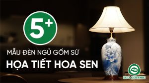 đèn ngủ gốm sứ họa tiết hoa sen