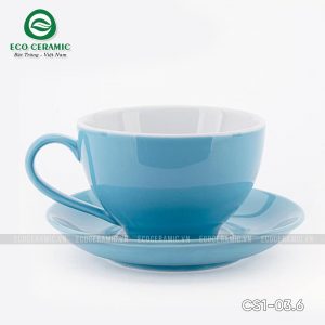 bo ly su uong cafe cappuccino 250ml xanh duong