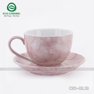 bo ly su uong cafe cappuccino dang cao 220ml van da hong