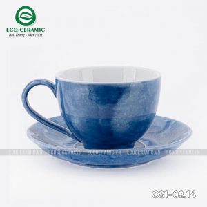 bo ly su uong cafe cappuccino dang cao 220ml van da xanh cobal