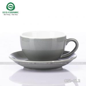 bo ly su uong cafe cappuccino dang thap 220ml ghi