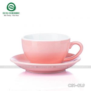 bo ly su uong cafe cappuccino dang thap 220ml hong