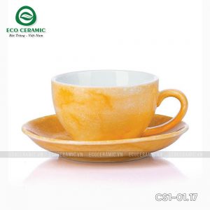 bo ly su uong cafe cappuccino dang thap 220ml van da cam