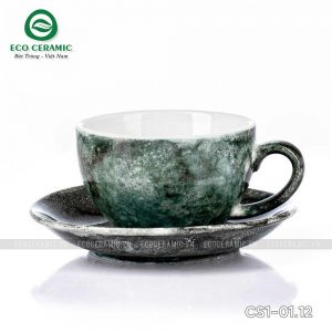 bo ly su uong cafe cappuccino dang thap 220ml van da den