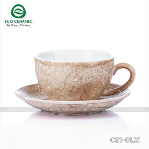 bo ly su uong cafe cappuccino dang thap 220ml van da nau