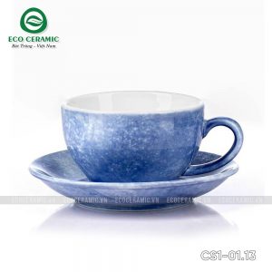 bo ly su uong cafe cappuccino dang thap 220ml van da xanh cobal