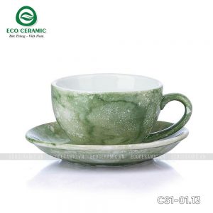 bo ly su uong cafe cappuccino dang thap 220ml van da xanh crom