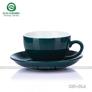 bo ly su uong cafe cappuccino dang thap 220ml xanh luc