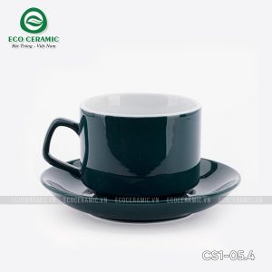 bo ly su uong cafe cappuccino my nhat 250ml xanh luc