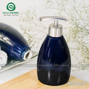 chai dung dau goi sua tam su dang bau men xanh lam