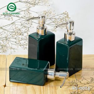 chai dung dau goi sua tam su dang chu nhat men xanh luc