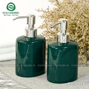 chai dung dau goi sua tam su dang oval men xanh luc