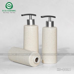 Chai đựng dầu gội sữa tắm sứ dáng trụ 3 chai dung dau goi sua tam su dang tru men cat trang