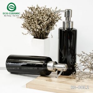 Chai đựng dầu gội sữa tắm sứ dáng trụ 7 chai dung dau goi sua tam su dang tru men den