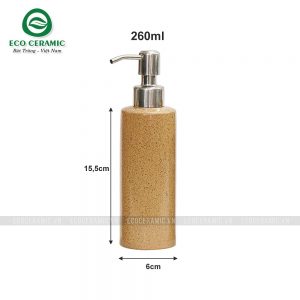 Chai đựng dầu gội sữa tắm sứ dáng trụ 1 kich thuoc chai dung dau goi sua tam su dang tru